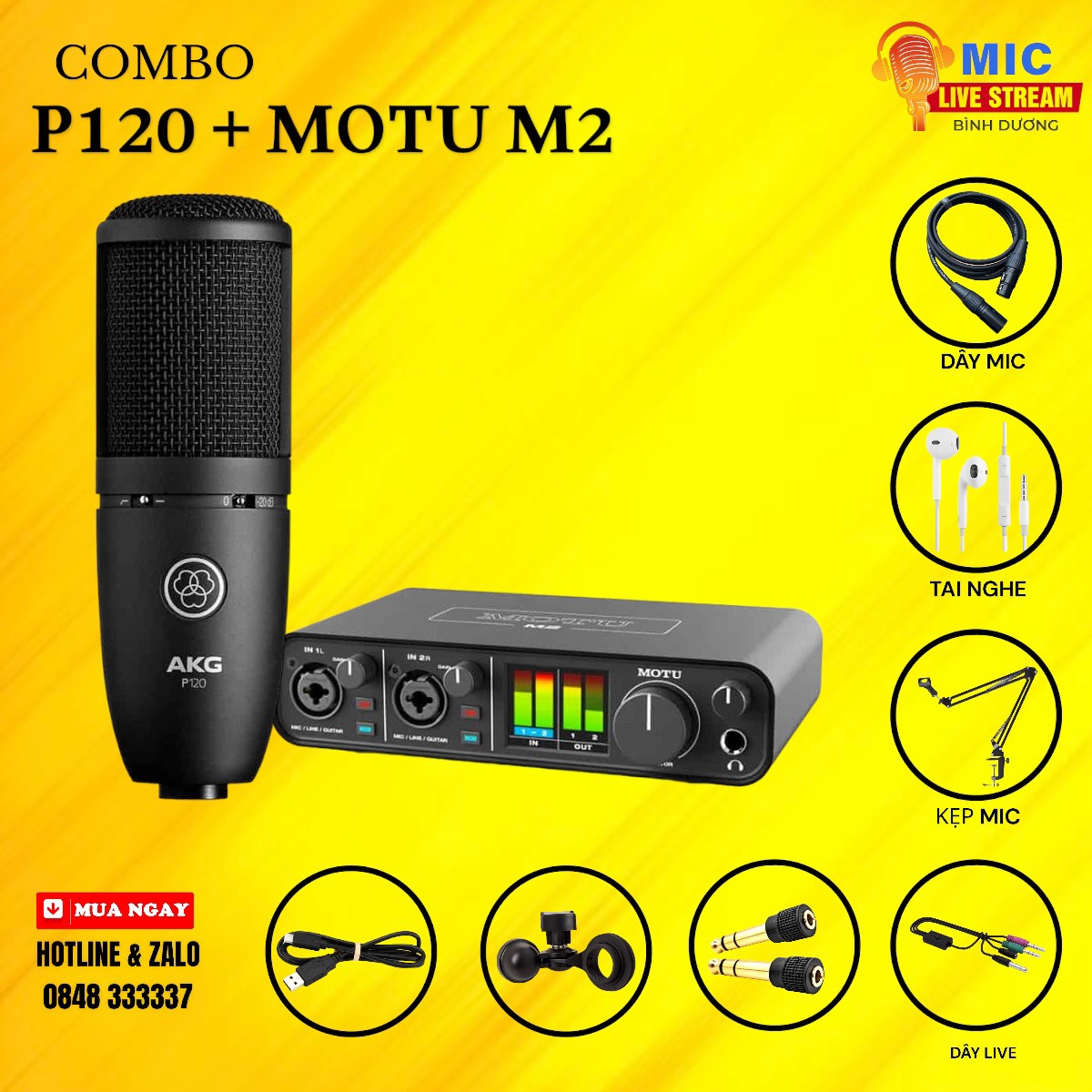 COMBO P120 + MOTU M2